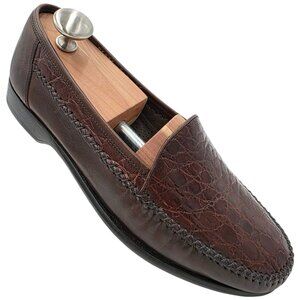 Worn once? Vintage Bragano Exotic Alligator Italy Loafers Mens 8.5M Dress Shoes
